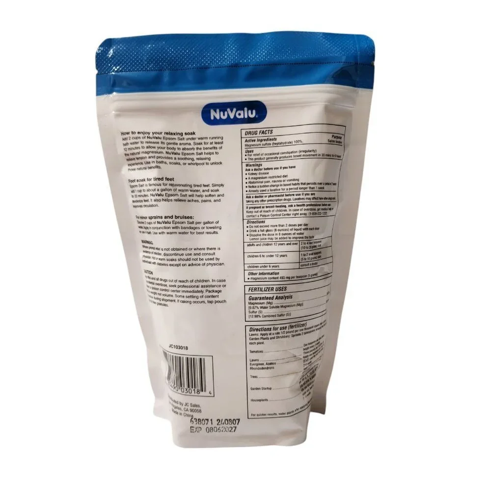NuValu Epsom Salt Natural Magnesium‎ Sulfate 1lb